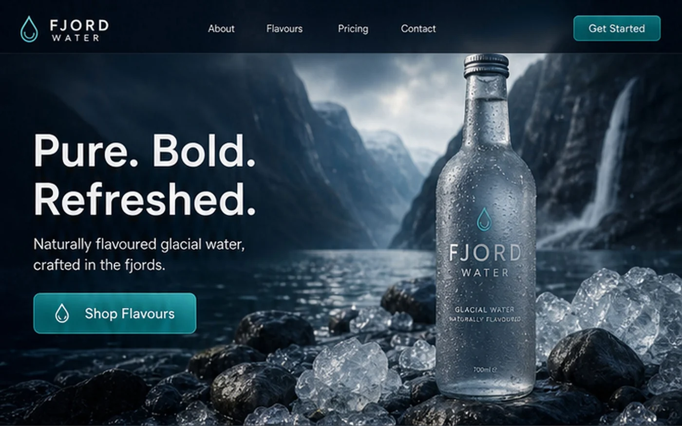 Fjord Water homepage design